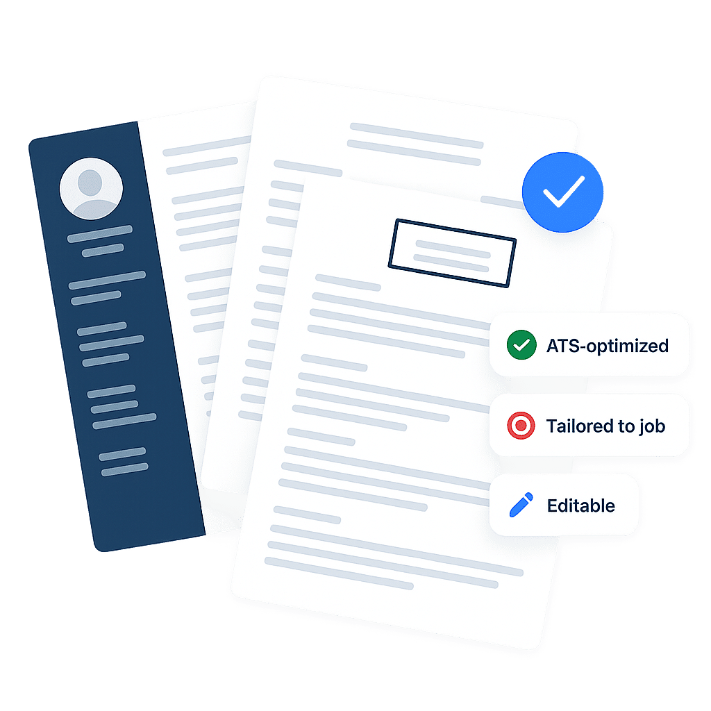 illustration of different resume templates