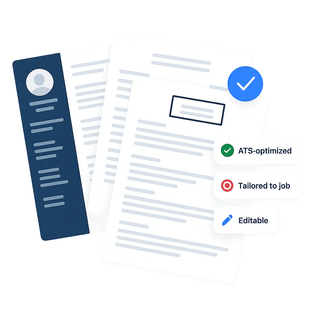 illustration of different resume templates