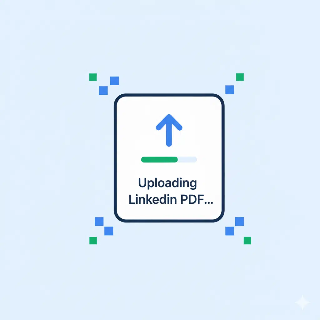 Imagen que ilustra la carga de un perfil de Linkedin en formato PDF.