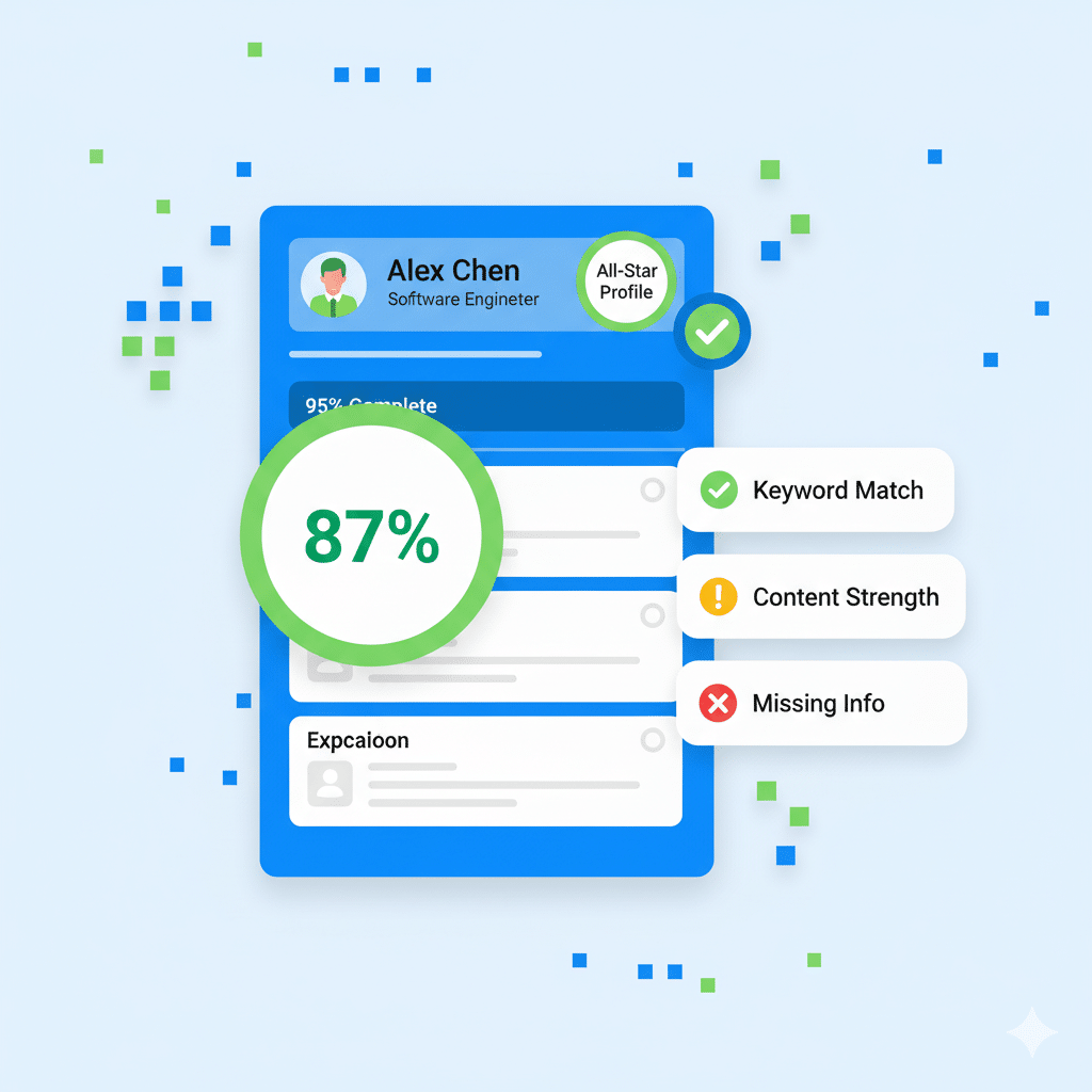 Image of LinkedIn profile being scored