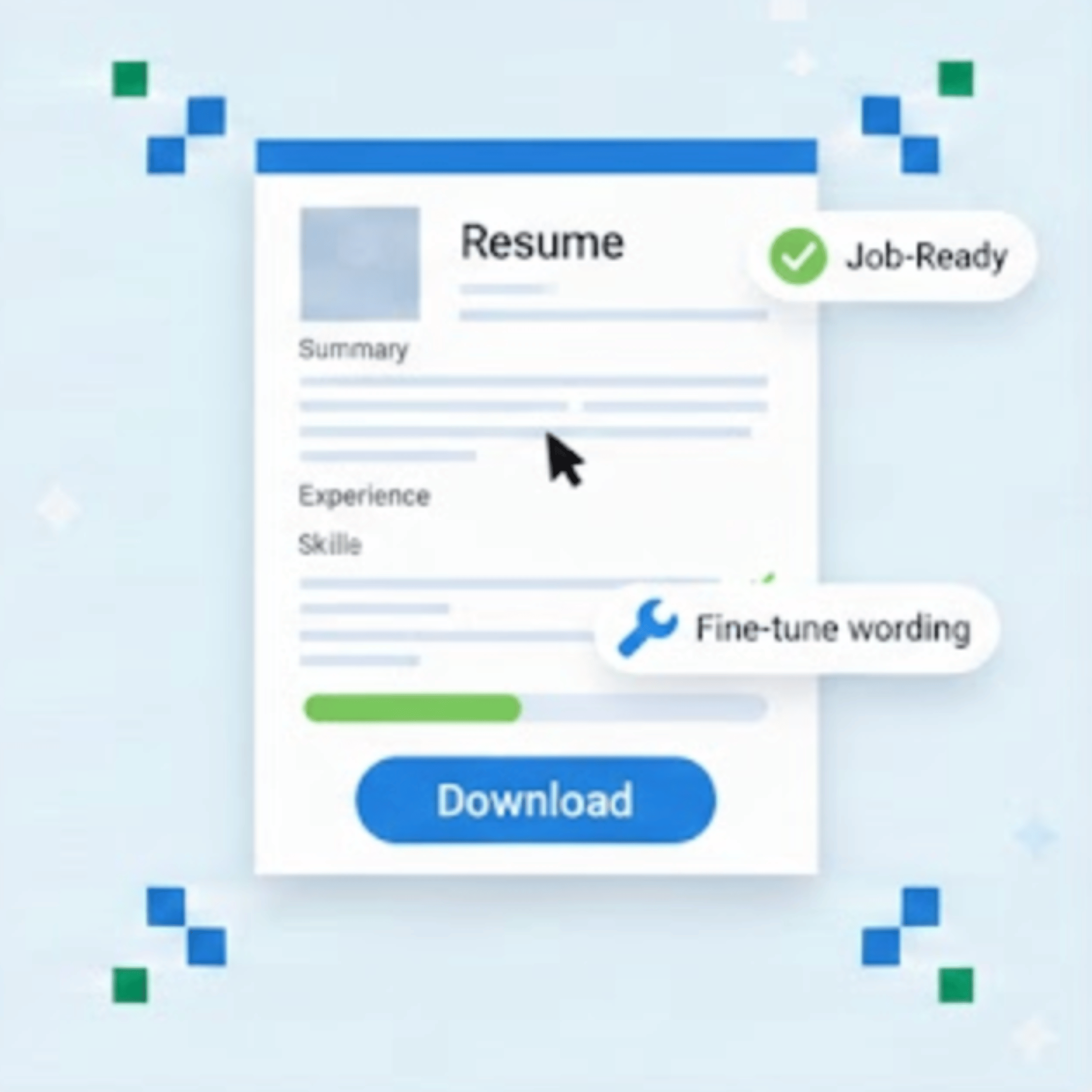 Perfeccionar el contenido del currículum y descargar un documento profesional listo para trabajar.
