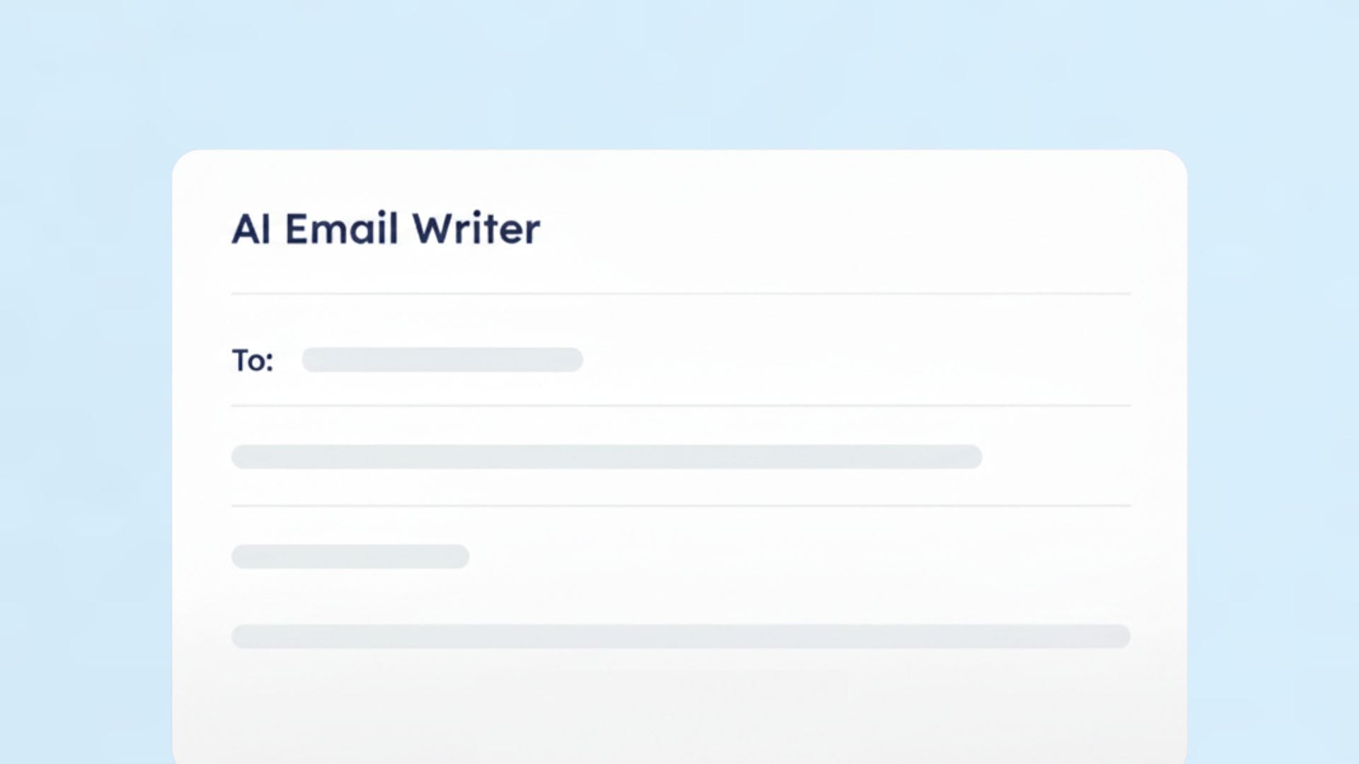 Tarjeta visual que representa el generador de seguimiento de correo electrónico de entrevistas en un diseño minimalista.