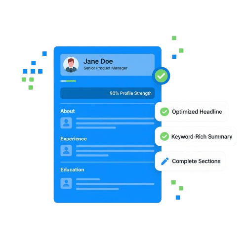 Illustration of a Linkedin profile reviewer