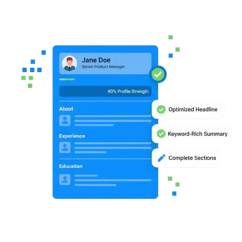 Ilustración de un revisor de perfiles de Linkedin